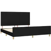 Syfax Cama sin colchón tela negro 180x200 cm