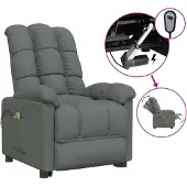 Syfax Sillón de masaje eléctrico tela gris oscuro