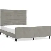 Syfax Estructura de cama sin colchón terciopelo gris claro 140x190 cm