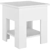 Syfax Mesa de centro blanco madera contrachapada 40x40x42 cm
