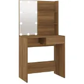 Syfax Tocador con LED roble marrón 74,5x40x141 cm