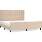 Syfax Estructura cama sin colchón cuero sintético capuchino 160x200cm