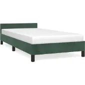 Syfax Estructura cama sin colchón terciopelo verde oscuro 100x200 cm