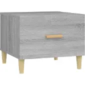 Syfax Mesa de centro madera contrachapada gris Sonoma 50x50x40 cm