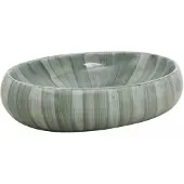 Syfax Lavabo sobre encimera ovalado cerámica verde 59x40x15 cm
