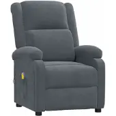 Syfax Sillón de masaje terciopelo gris oscuro