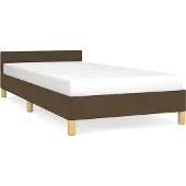 Syfax Estructura de cama sin colchón tela marrón oscuro 100x200 cm