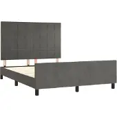 Syfax Estructura de cama sin colchón terciopelo gris oscuro 140x200cm