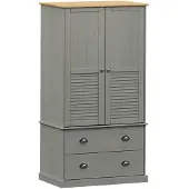 Syfax Armario VIGO madera maciza de pino gris 90x55x170 cm