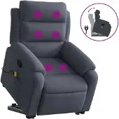 Sonstiges Sillón reclinable de masaje elevable terciopelo gris oscuro