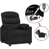 Syfax Sillón reclinable eléctrico de tela negro