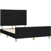 Syfax Cama sin colchón tela negro 140x200 cm