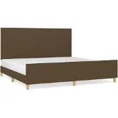 Syfax Cama sin colchón tela marrón oscuro 200x200 cm