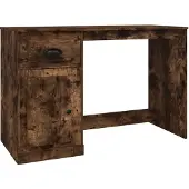Syfax Escritorio y cajón madera contrachapada roble humo 115x50x75 cm