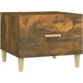 Syfax Mesa de centro madera contrachapada roble ahumado 50x50x40 cm