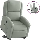 Sonstiges Sillón reclinable elevable terciopelo gris claro