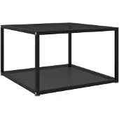 Syfax Mesa de centro negra vidrio templado 60x60x35 cm