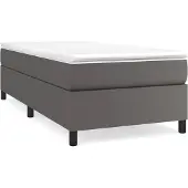 Syfax Estructura de cama con somier cuero sintético gris 80x200 cm