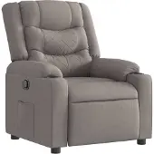 Syfax Sillón reclinable de tela gris taupe