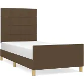 Syfax Estructura de cama sin colchón tela marrón oscuro 100x200 cm