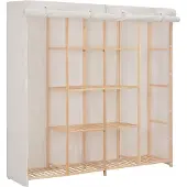 Syfax Armario de tela blanco 173x40x170 cm