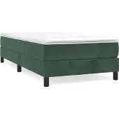 Syfax Estructura de cama con somier terciopelo verde oscuro 90x200cm