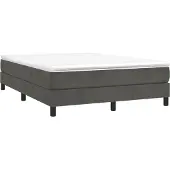 Syfax Estructura de cama con somier terciopelo gris oscuro 140x200cm