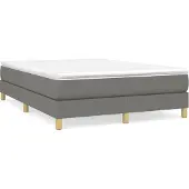 Syfax Estructura de cama con somier tela gris oscuro 140x200 cm