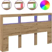 Syfax Cabecero de cama con LED roble artesanal 180x17x102 cm