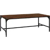 Syfax Mesa de centro madera contrachapada marrón roble 100x50x35 cm