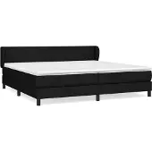 Syfax Cama box spring con colchón tela negro 200x200 cm
