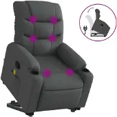 Sonstiges Silla de masaje reclinable de pie de tela gris oscuro