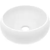 Syfax Lavabo de lujo redondo cerámica blanco mate 40x15 cm