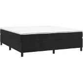 Syfax Estructura de cama con somier terciopelo negro 180x200 cm