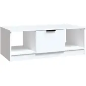 Syfax Mesa de centro madera de ingeniería blanco 102x50x36 cm