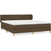 Syfax Cama box spring con colchón tela marrón oscuro 180x200 cm