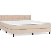 Syfax Cama box spring con colchón cuero sintético capuchino 180x200cm