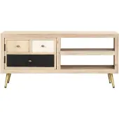 Syfax Mesa de centro de madera maciza de mango 90x45x40cm
