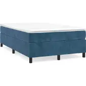 Syfax Estructura de cama con somier terciopelo azul oscuro 120x200cm