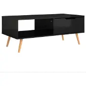 Syfax Mesa de centro madera ingeniería brillante 100x49,5x43 cm