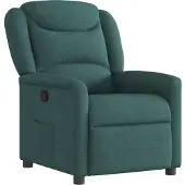 Syfax Sillón reclinable de tela verde oscuro