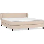 Syfax Cama box spring con colchón cuero sintético capuchino 180x200cm