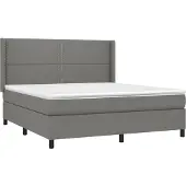 Syfax Cama box spring con colchón tela gris oscuro 180x200 cm