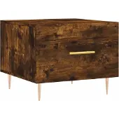 Syfax Mesa de centro madera contrachapada roble ahumado 50x50x40 cm