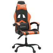Syfax Silla gaming cuero sintético negro y naranja