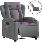 Syfax Sillón reclinable de masaje eléctrico tela gris oscuro