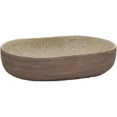 Syfax Lavabo sobre encimera ovalado cerámica arena marrón 59x40x14 cm