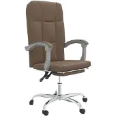 Syfax Silla de oficina reclinable de tela marrón
