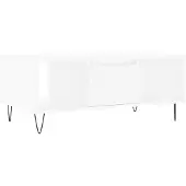 Syfax Mesa de centro madera contrachapada blanco 90x50x36,5 cm