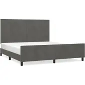 Syfax Estructura de cama sin colchón terciopelo gris oscuro 160x200cm